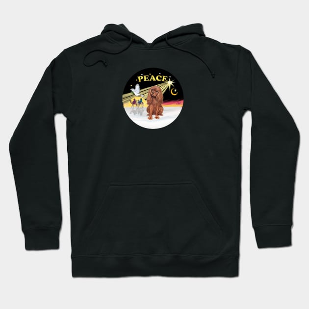 "Christmas Dove" with a Ruby Cavalier King Charles Spaniel Hoodie by Dogs Galore and More